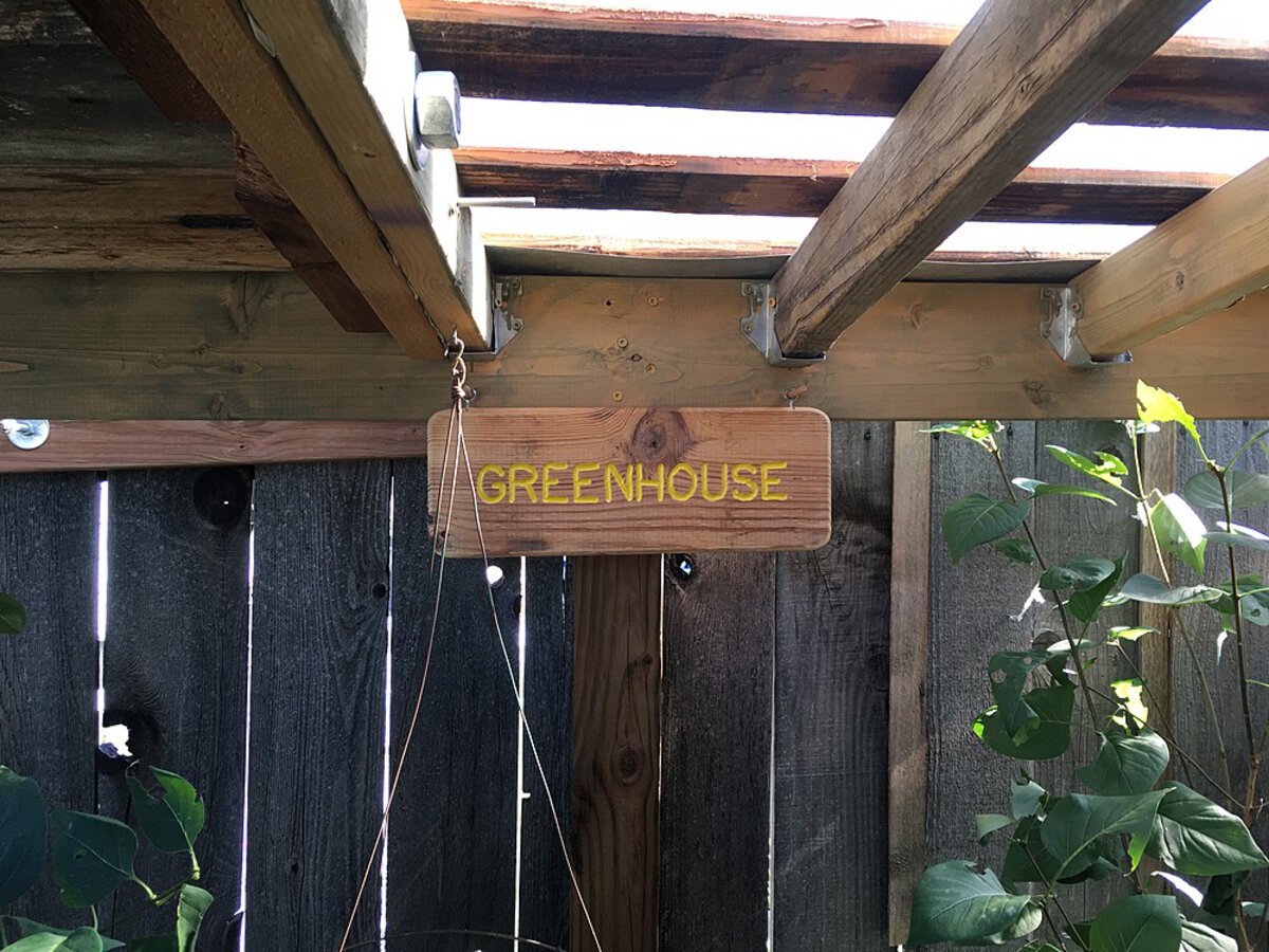 Home-made routed greenhouse sign