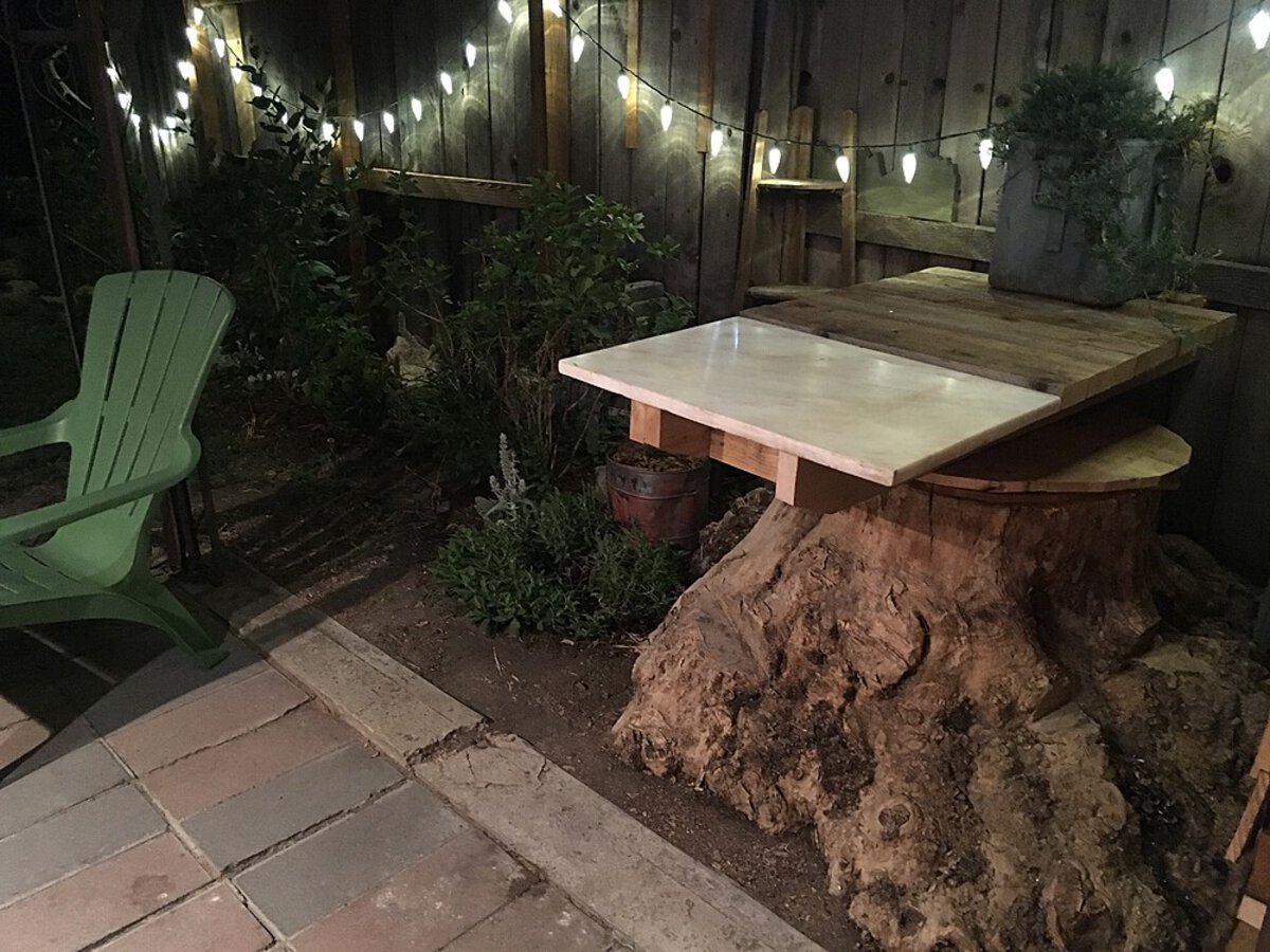 Shade structure at night